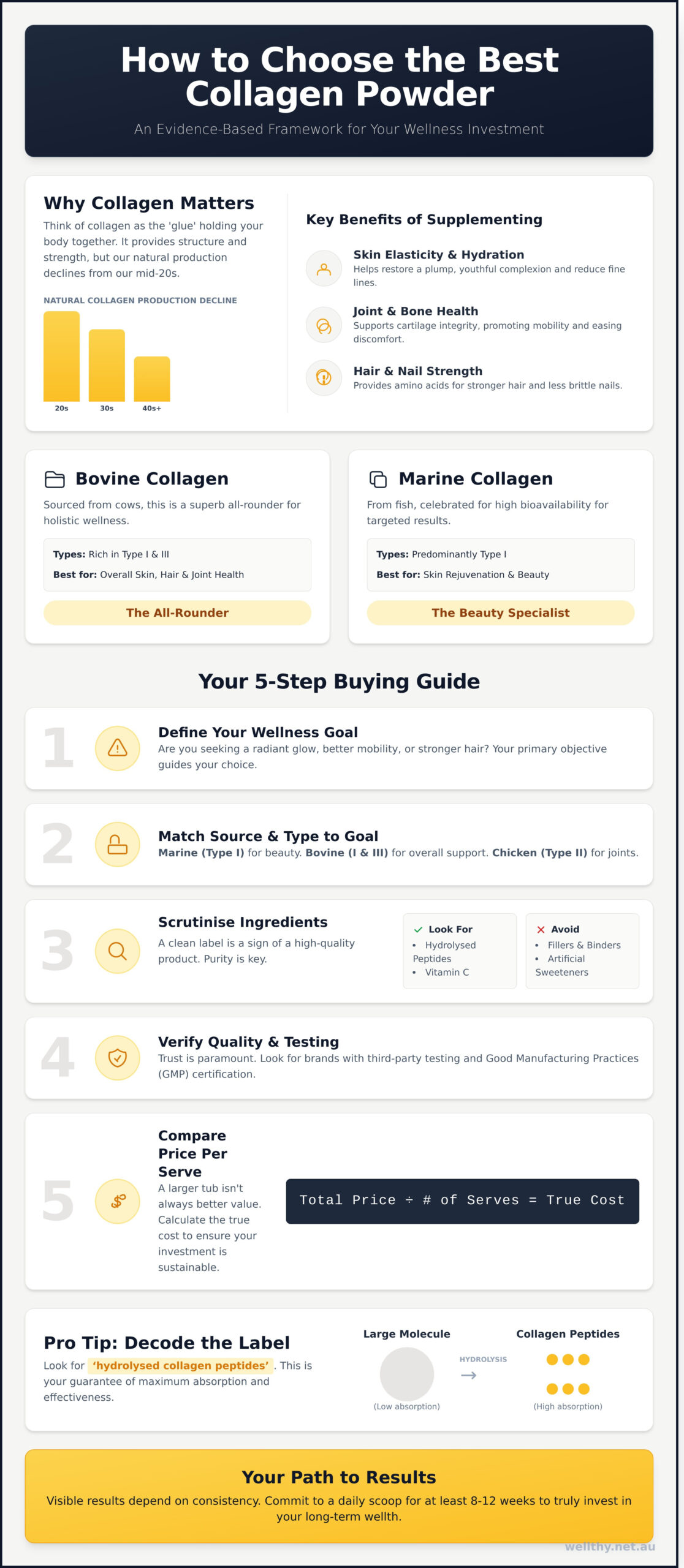 The Best Collagen Powder Australia: A 2026 Wellthy Review - Infographic